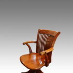 Edwardian walnut revolving desk chair - Image 4