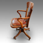 Edwardian walnut revolving desk chair - Image 3