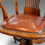 Edwardian walnut revolving desk chair - Image 5