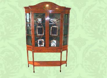 Edwardiansatinwooddisplaycabinet1.jpg Edwardian Inlaid Satinwood Bijouterie Cabinet - Image 1