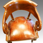 Empire revival mahogany tub shaped desk chair - Image 8