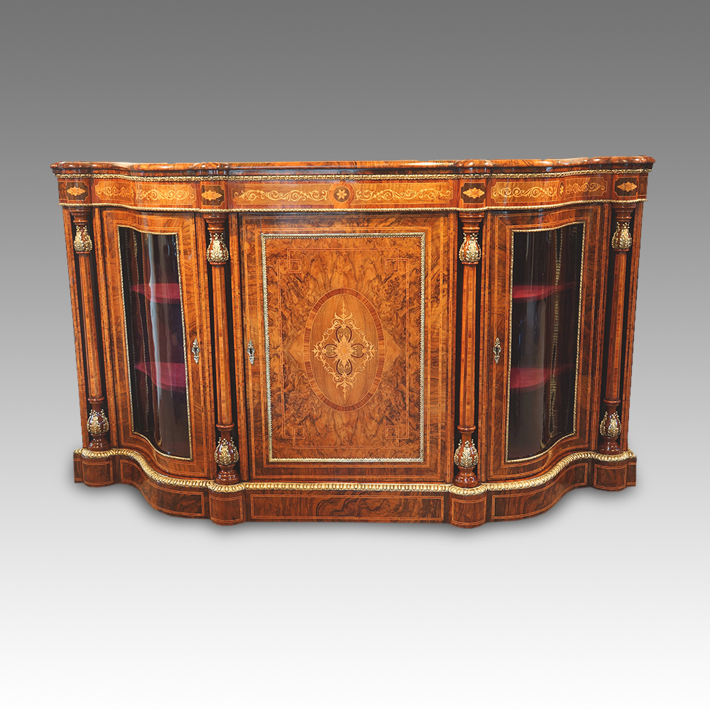 Fine-Victorian-inlaid-walnut-credenza.jpg Magnificent Victorian inlaid walnut credenza - Image 1