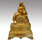 French Empire gilt clock by Deniere et Fils