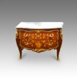 French inlaid serpentine marble top commode,1930's