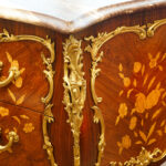 French inlaid serpentine marble top commode,1930's - Image 2