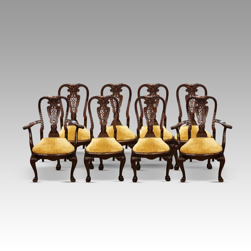 George-I-style-8-dining-chairs.jpg George I style set of 8 dining chairs - Image 1