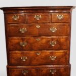 George I walnut chest on chest - Image 8