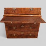 George II walnut tallboy with sunburst - Image 4