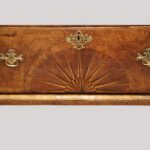 George II walnut tallboy with sunburst - Image 2