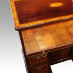 George III inlaid kneehole - Image 6