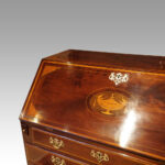 George III inlaid mahogany bureau - Image 3