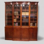 George III mahogany breakfront bookcase