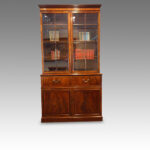 George III mahogany secretaire bookcase