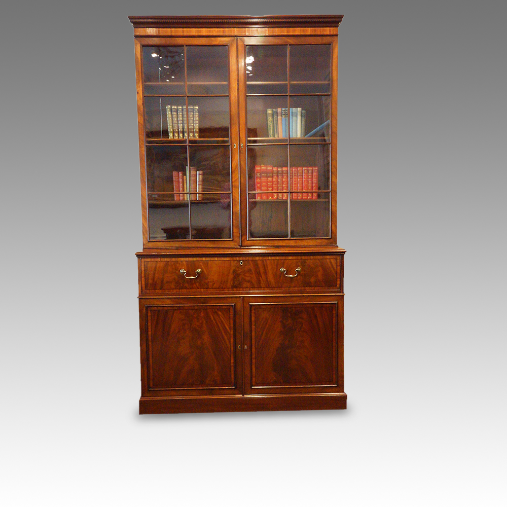 George-III-mahogany-secretaire-bookcase.jpg George III mahogany secretaire bookcase - Image 1
