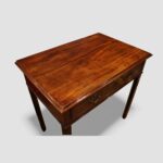George III Mahogany Side Table with Chippendale Chamfered Legs and Original Fret Handles - Image 2