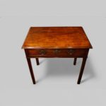 George III Mahogany Side Table with Chippendale Chamfered Legs and Original Fret Handles - Image 3