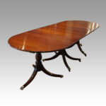 George V mahogany triple pillar dining table - Image 11