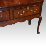 George III oak cabriole leg dresser base - Image 4