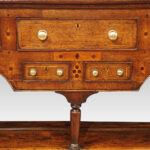 George III oak pot board dresser base - Image 4