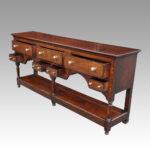 George III oak pot board dresser base - Image 8