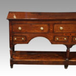 George III oak pot board dresser base - Image 9