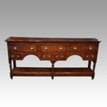 George III oak pot board dresser base - Image 11
