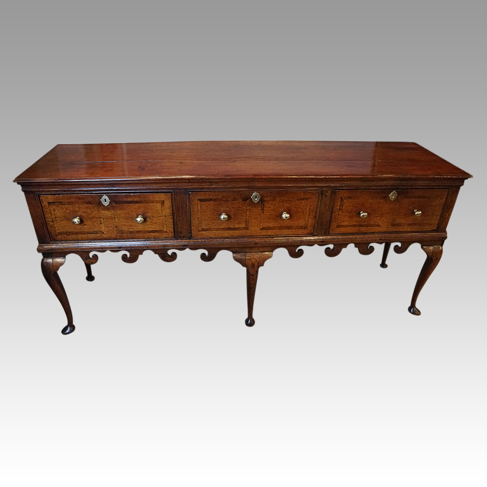 George-III-oak-padfoot-dresser-base.jpg George III oak padfoot dresser base - Image 1