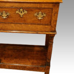 George III oak pot board dresser base - Image 4