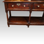George III oak pot board dresser base - Image 6