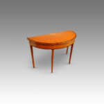 George III satinwood large demi lune card-table