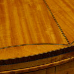 George III satinwood large demi lune card-table - Image 9