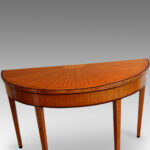 George III satinwood large demi lune card-table - Image 8