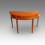George III satinwood large demi lune card-table - Image 2