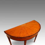 George III satinwood large demi lune card-table - Image 3