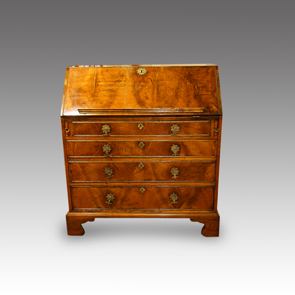 George-III-walnut-bureau-1.jpg Antique walnut bureau - Image 1