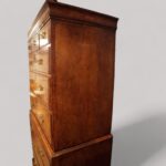 George III walnut chest on chest - Image 3