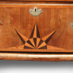 George III walnut chest on chest with sunburst inlay - Image 2
