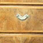 George III walnut chest on chest with sunburst inlay - Image 4