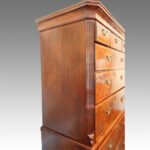 George III walnut chest on chest with sunburst inlay - Image 7