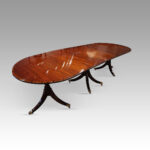 George V mahogany 3 pedestal dining table - Image 3