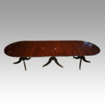 George V mahogany 3 pedestal dining table - Image 6