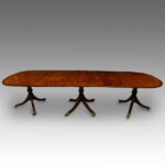 George V mahogany 3 pillar dining table