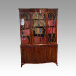 George V mahogany breakfront bookcase
