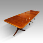 George V mahogany triple pillar dining table - Image 14