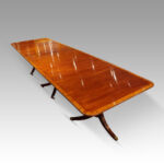 George V mahogany triple pillar dining table - Image 7
