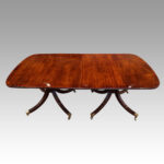 George V mahogany twin pillar dining table - Image 13