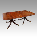 George V mahogany twin pillar dining table - Image 2
