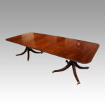 George V mahogany twin pillar dining table