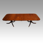 George V mahogany twin pillar dining table