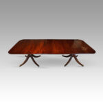 George V mahogany twin pillar dining table